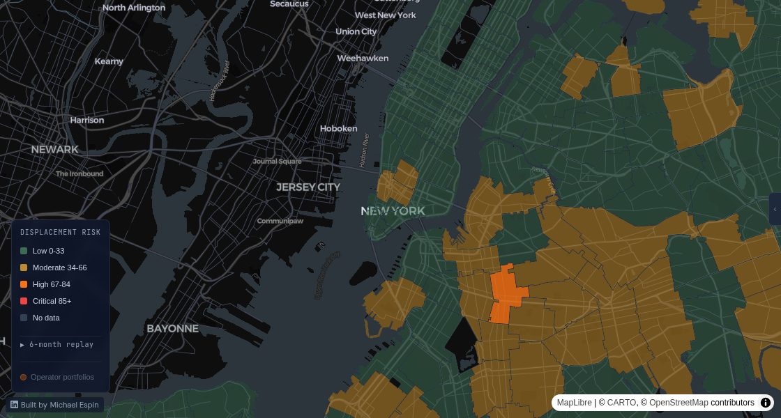 NYC displacement risk map
